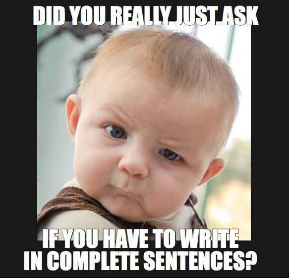 Sentence Homework