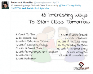 15 ways to start class