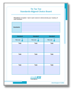 Reading Strategy Tic Tac Toe for Fiction Texts Worksheet